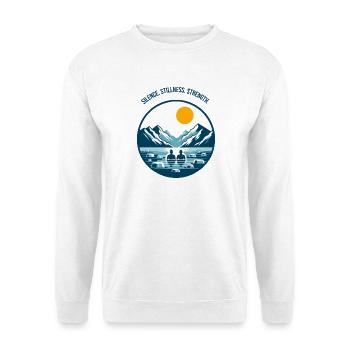 Eisbaden im Bergsee in den Alpen Wintersport Logo - Unisex Sweatshirt - white - Front