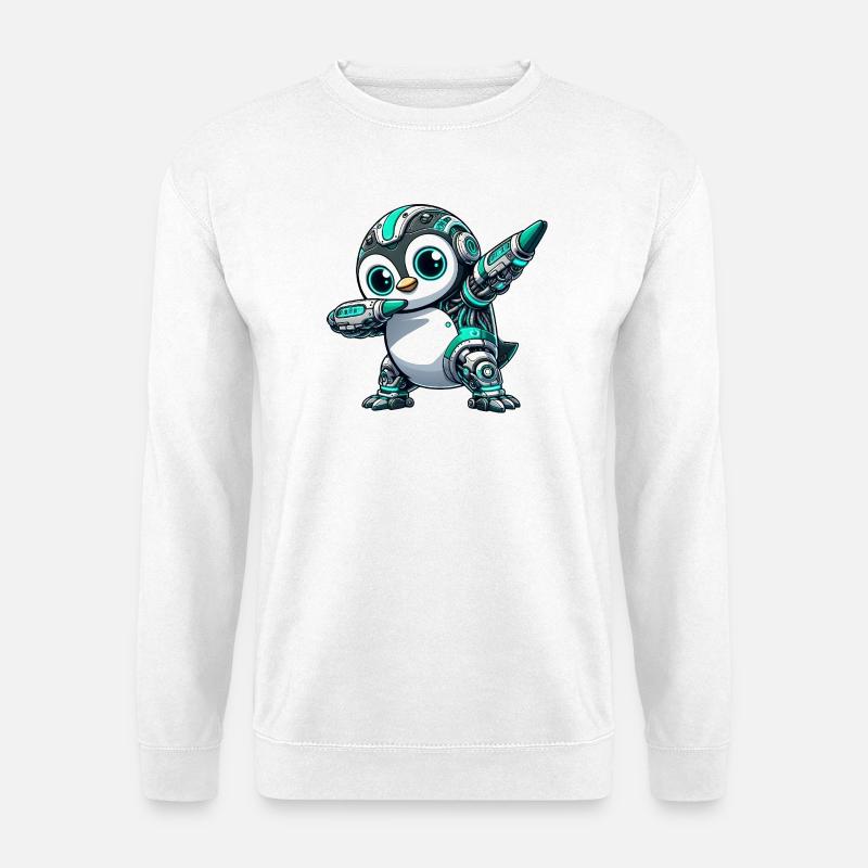 Futuristic Penguin Robot Cyborg Technique - Unisex Sweatshirt - white