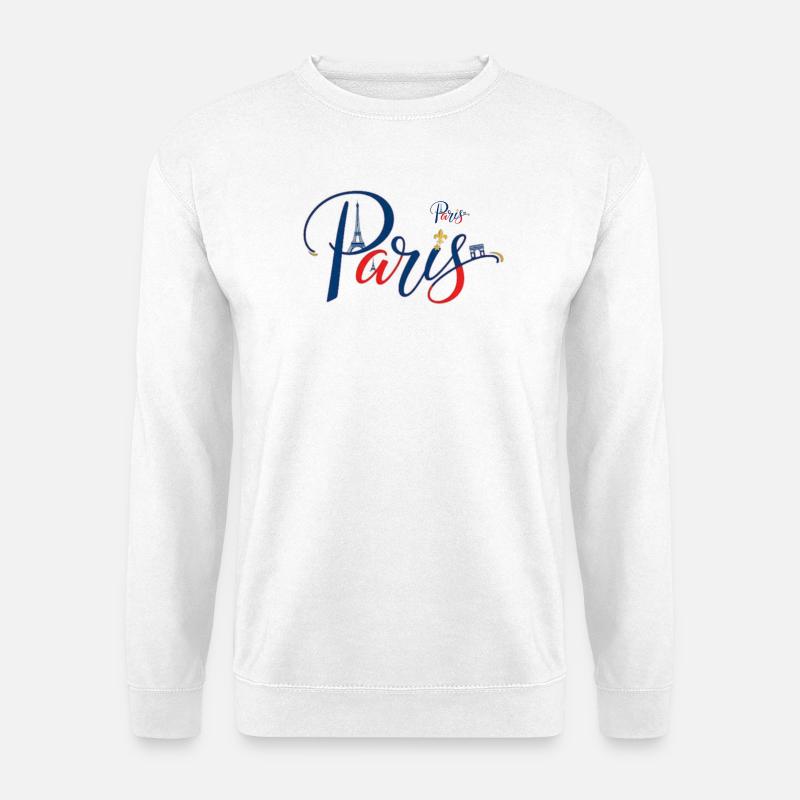 Lichtermeer von Paris Skyline - Unisex Pullover - Weiß