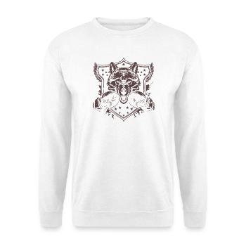 Boxer loup - Sweat-shirt Unisexe - blanc - Devant