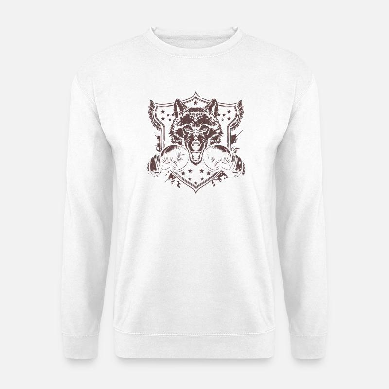 Wolf Boxer - Unisex Sweatshirt - white