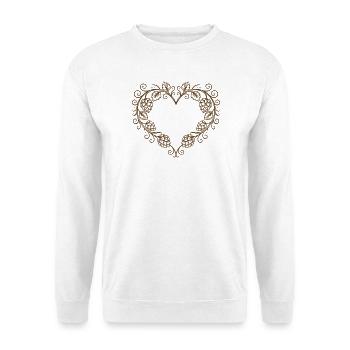 Hopfenherz - Conception de festival folklorique avec ornement - Sweat-shirt Unisexe - blanc - Devant