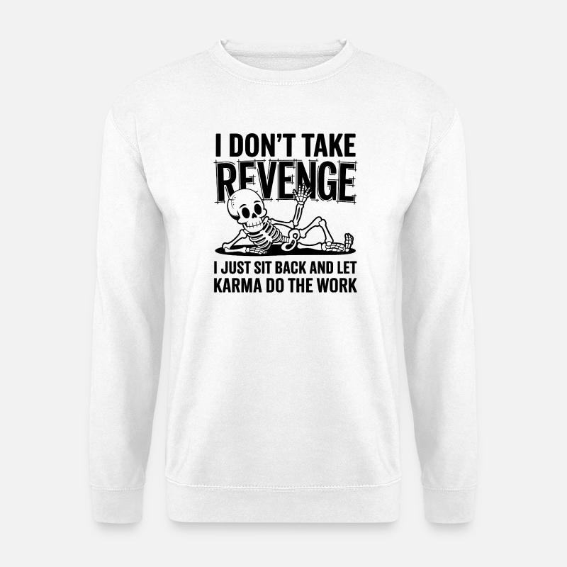 Lustiges Karma-Skelett - Unisex Pullover - Weiß