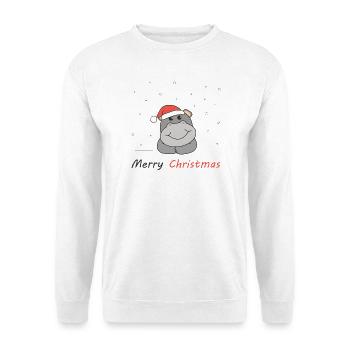 Hippo Christmas Snow Winter Animals Hippos - Unisex Sweatshirt - white - Front