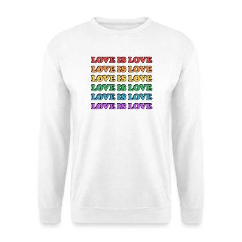 Regenbogen-Leben und Leben lassen-Typografie - Unisex Pullover - Weiß - Vorne
