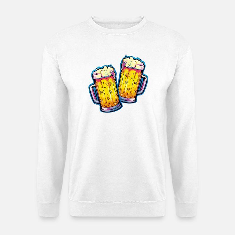 Bier Comic Bierglas - Unisex Pullover - Weiß