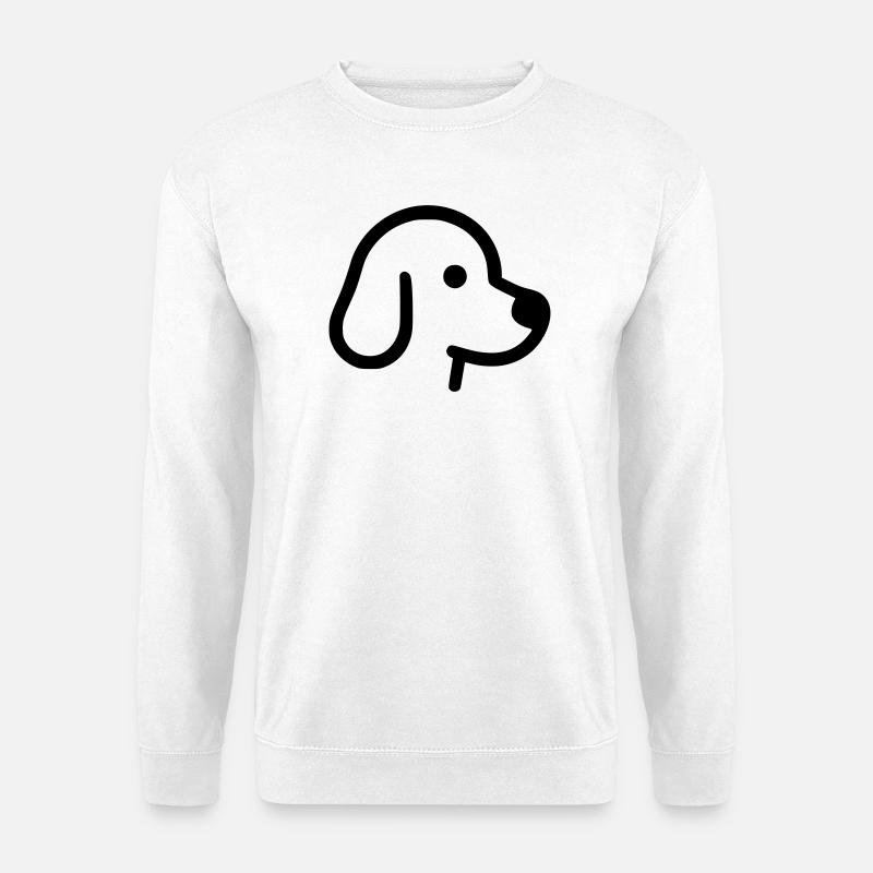 Niedlicher Hund - Umrisse, Silhouette - Unisex Pullover - Weiß