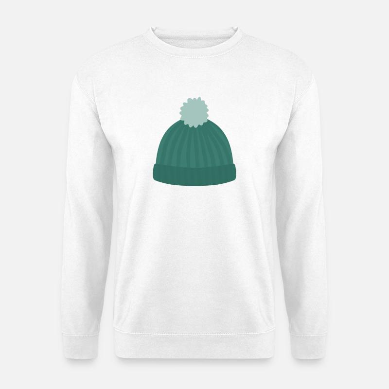 Strickmütze mit Pom Pom - Unisex Pullover - Weiß