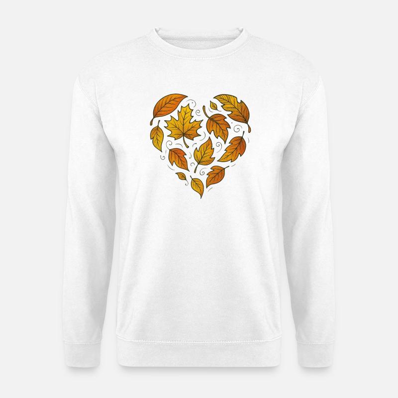 Autumn Heart Leaf Pattern - Unisex Sweatshirt - white