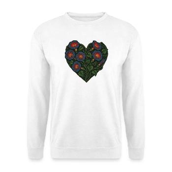 Motif floral de gloire du matin en forme de cœur - Sweat-shirt Unisexe - blanc - Devant