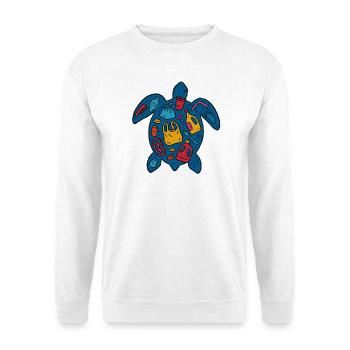 Tortue écologique avec Waste Art - Sweat-shirt Unisexe - blanc - Devant