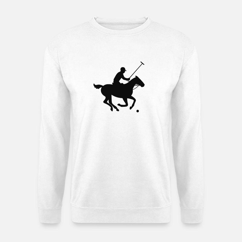 Galoppierender Jockey Silhouette Design - Unisex Pullover - Weiß