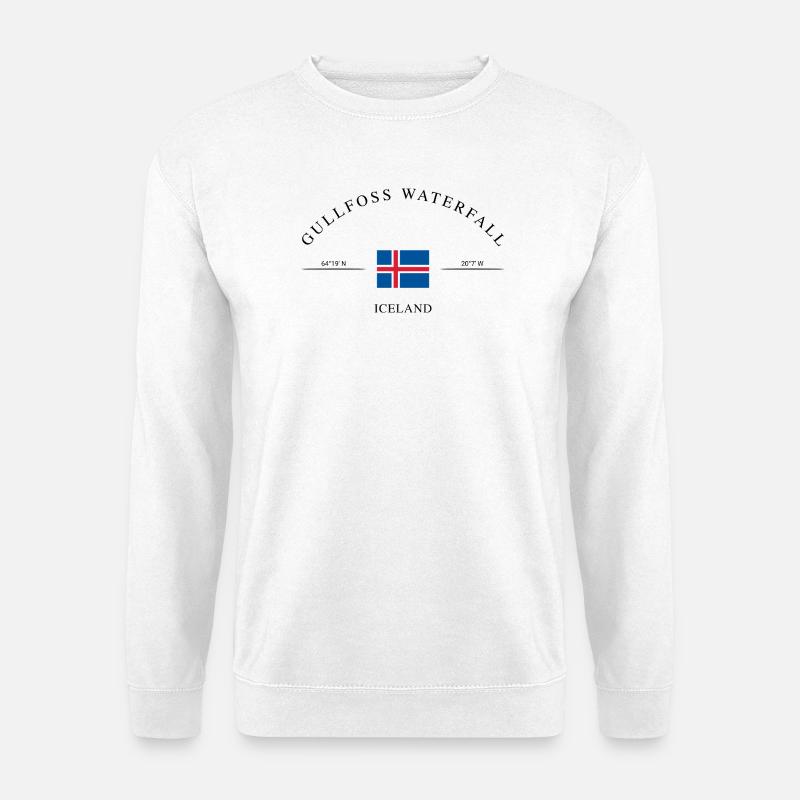 Gullfoss Island – Urlaub Souvenir & Geschenk - Unisex Pullover - Weiß