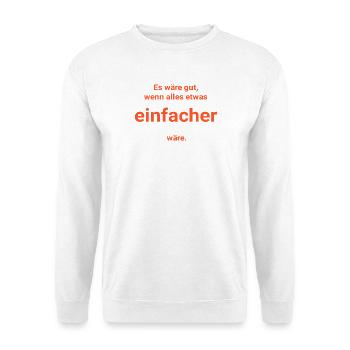 Einfacher - Unisex Pullover - Weiß - Vorne - Alina (178cm) & Michal (187cm)