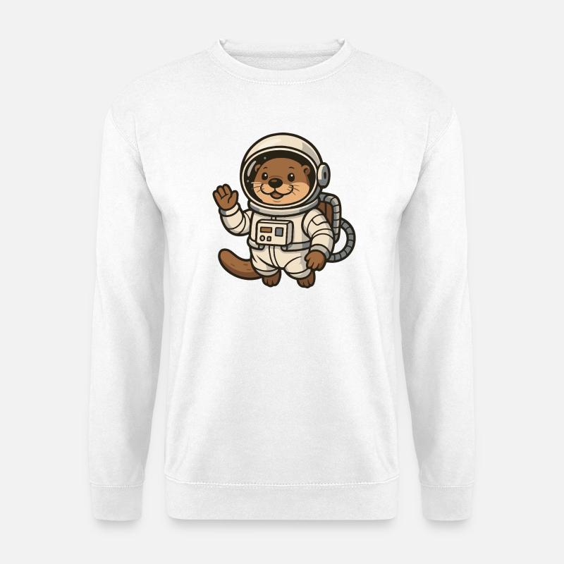 Loutre de l'espace avec combinaison spatiale - Sweat-shirt Unisexe - blanc