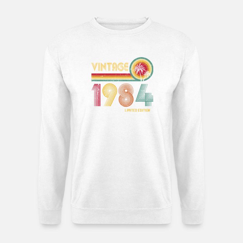 Jahrgang 1984 Burst-Design - Unisex Pullover - Weiß