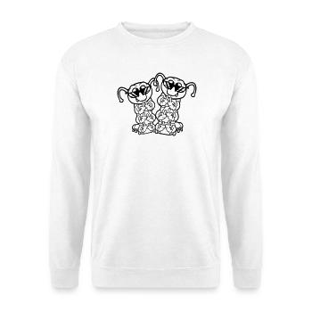 2 Caterpillar Middle Finger Insult Sunglasses Team - Unisex Sweatshirt - white - Front