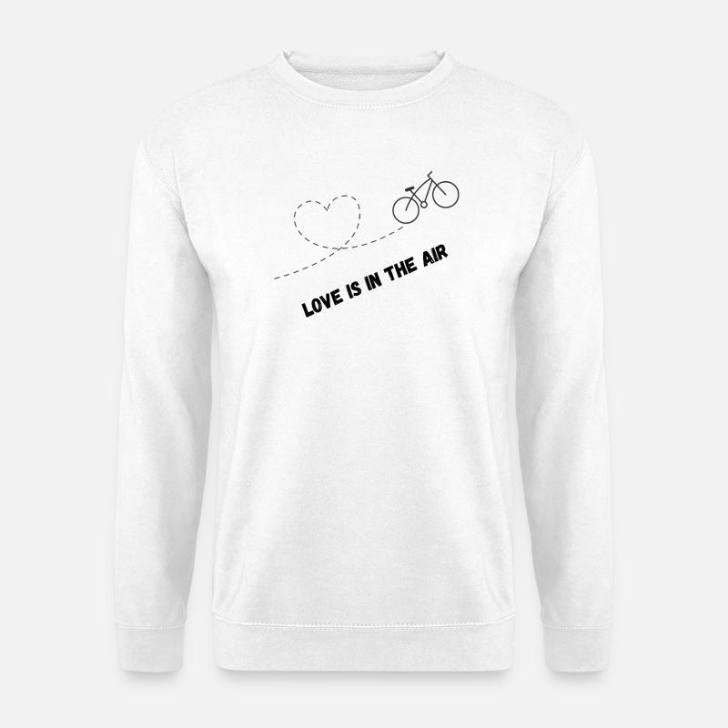 Herz und Fahrrad Motiv in Minimalistischem Stil - Unisex Pullover - Weiß