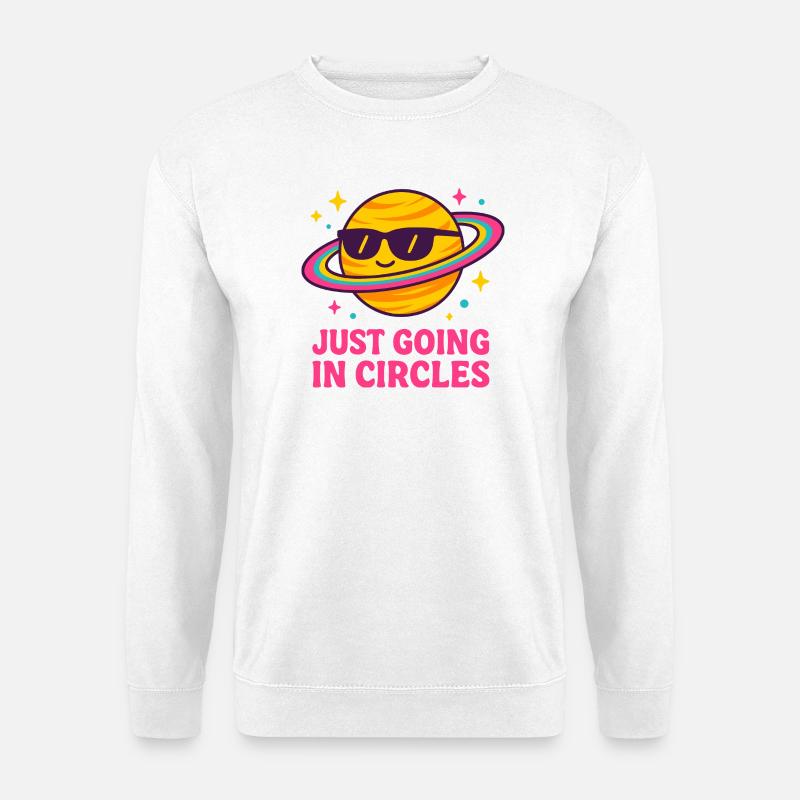Galaktischer Planet mit Sonnenbrille - Unisex Pullover - Weiß