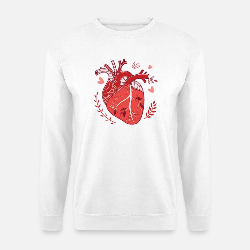 Anatomisches Herz im modernen Stil - Unisex Pullover - Weiß