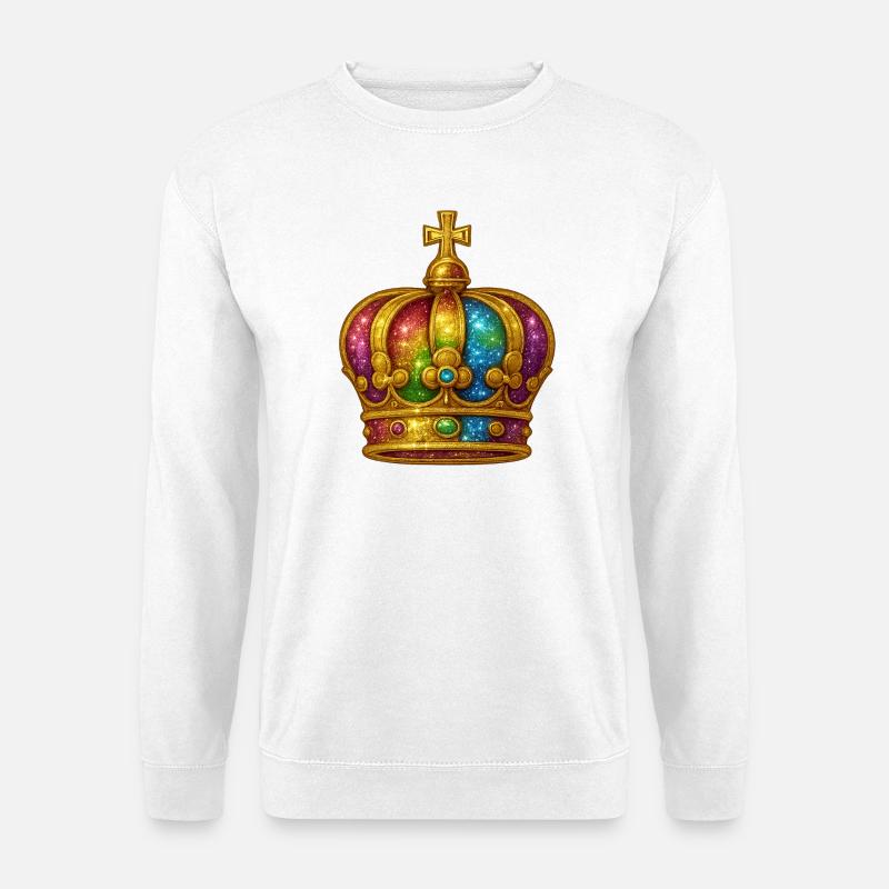 Golden crown with rainbow effect - Unisex Sweatshirt - white