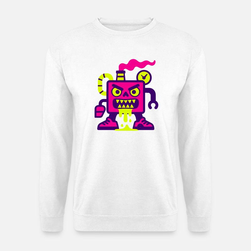 Pop Art Monstermaschine  - Unisex Pullover - Weiß
