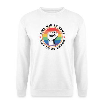SOMMES-NOUS TROP COLORÉS ? ÊTES-VOUS TROP BRUNS ? CONTRE LA DROITE ? - Sweat-shirt Unisexe - blanc - Devant
