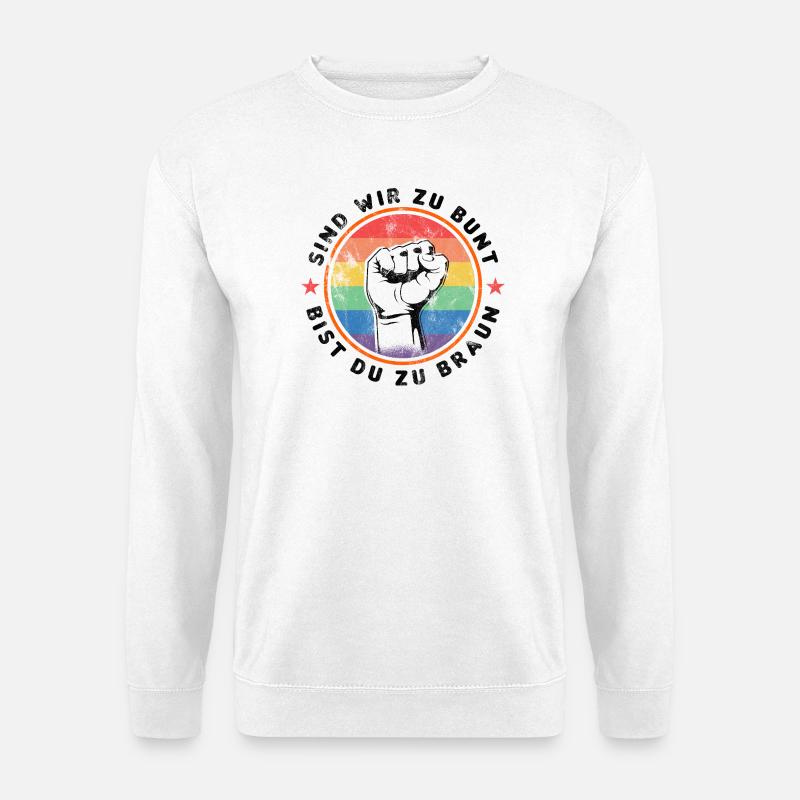 ZEICHEN SETZEN GEGEN RECHTS - Unisex Pullover - Weiß