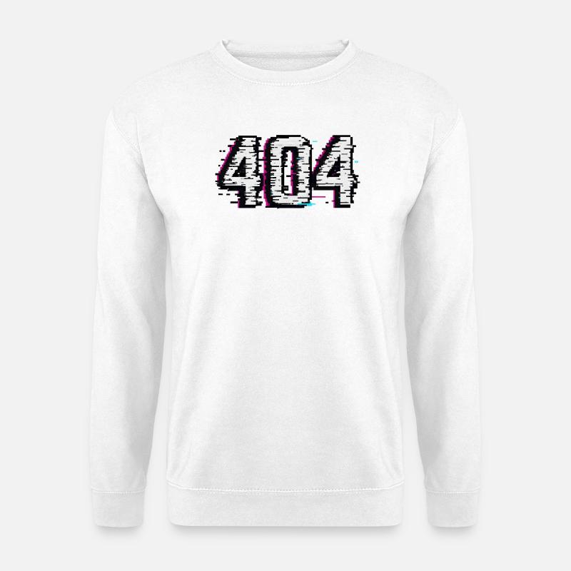 Retro 404 Logo T-Shirt - Unisex Pullover - Weiß