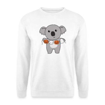 Koala Happy Halloween Citrouille Chauve-souris Costume - Sweat-shirt Unisexe - blanc - Devant