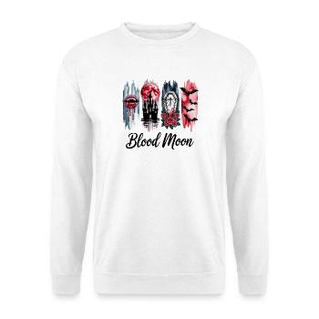 Blutmond 4 ScheibenGothic Halloween Motiv - Unisex Pullover - Weiß - Vorne