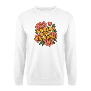 Florale Illustration „Weltbeste Oma“ - Unisex Pullover - Weiß - Vorne