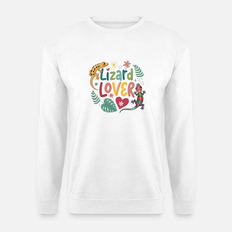 Lizard Lover Illustration - Unisex Sweatshirt - white