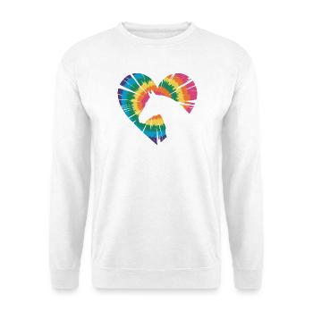 Tie Dye Pferd - Unisex Pullover - Weiß - Vorne