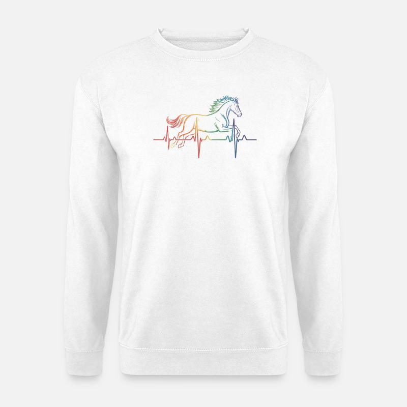 Pferd Heartbeat - Unisex Pullover - Weiß