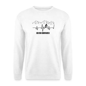 Abstrakte Bergsilhouette in Nachtfarben - Unisex Pullover - Weiß - Vorne