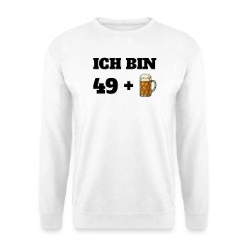 49 + 1 bière disant 50e anniversaire des hommes - Sweat-shirt Unisexe - blanc - Devant