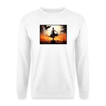 Dark Surreal Fairytale Silhouette Raven Desert - Unisex Sweatshirt - white - Front