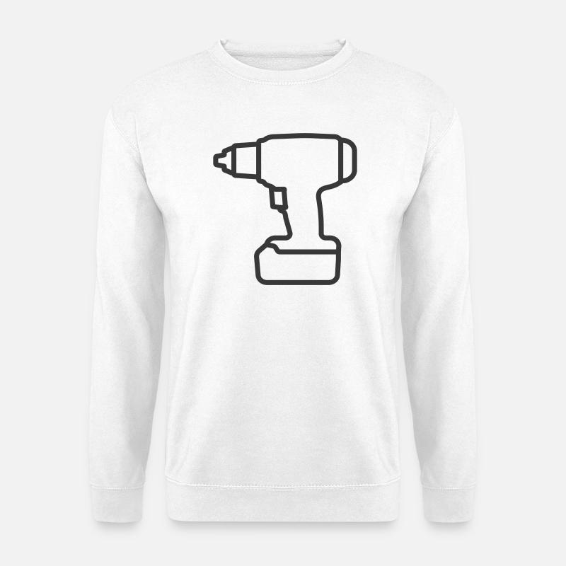 Akku-Bohrschrauber-Symbol - Unisex Pullover - Weiß