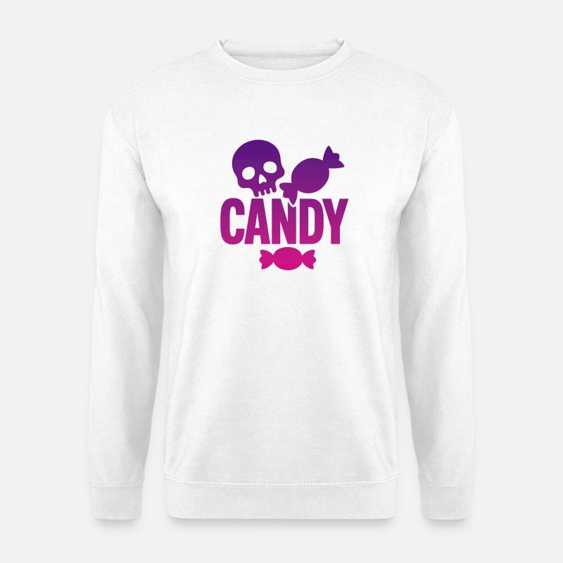 Skeleton and Whimsical Candy - Unisex Sweatshirt - white
