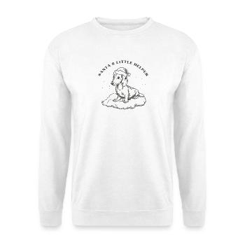 Santa’s Little Helper – Retro Dackel Xmas - Unisex Pullover - Weiß - Vorne