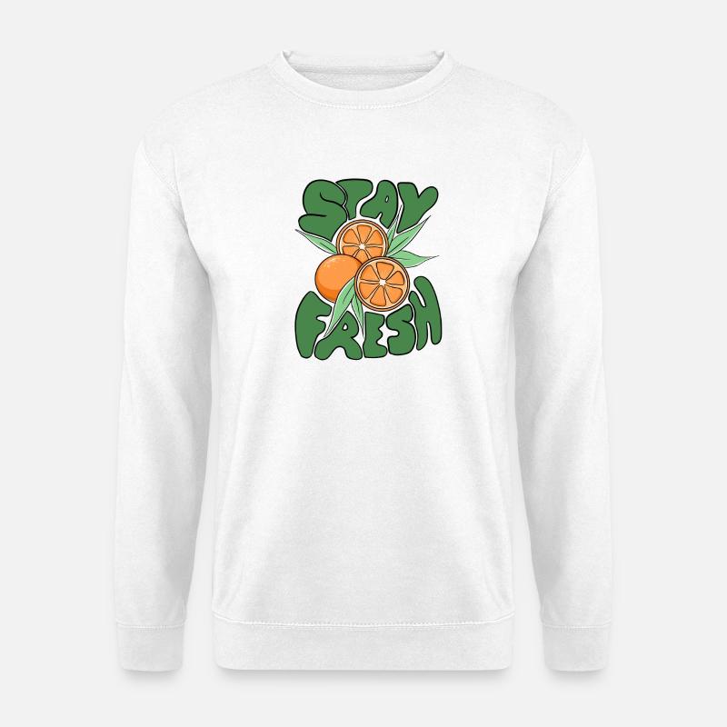 Stay Fresh Oranges –Fun Citrus Fruit Summer Design - Unisex Pullover - Weiß
