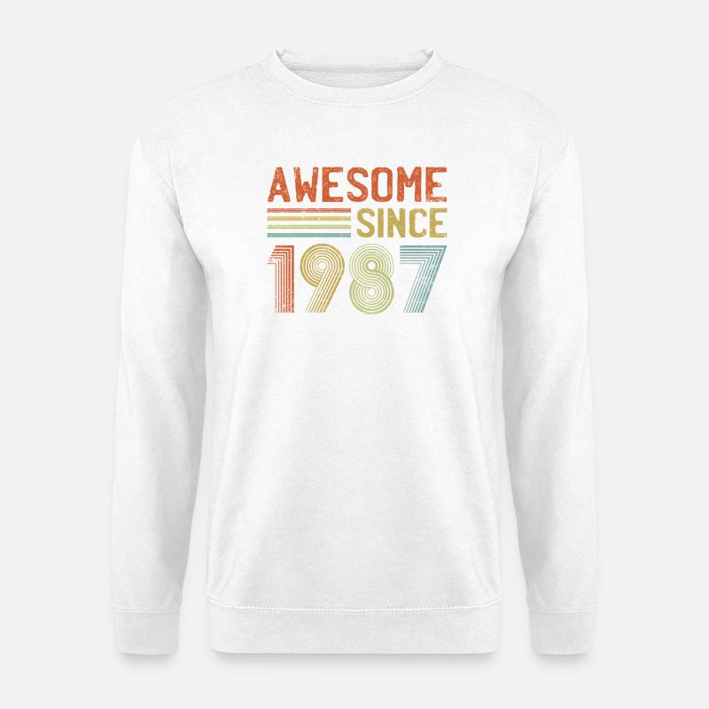 Retro 1987 Celebration Design - Unisex Sweatshirt - white
