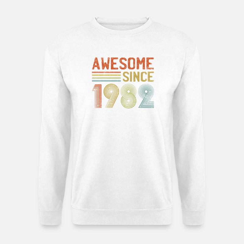 Retro 1982 Feierliche Typografie - Unisex Pullover - Weiß