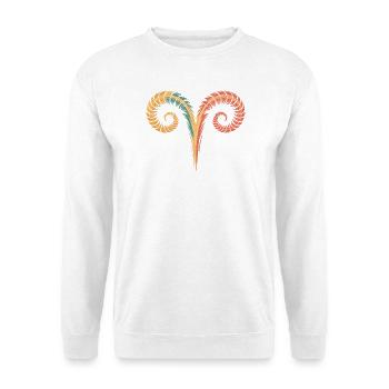Widder Sternzeichen Symbol Aries Horoskop Widder - Unisex Pullover - Weiß - Vorne - Alina (178cm) & Michal (187cm)