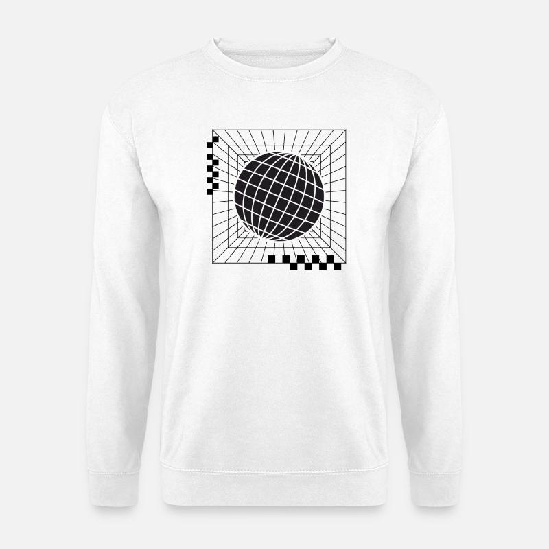 Geometrisches globales Kugeldesign - Unisex Pullover - Weiß