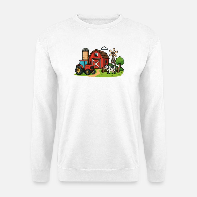 Ländliche Bauernhof Szenerie - Unisex Pullover - Weiß