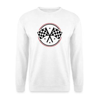 Racing Rennflagge Zielflagge - Unisex Pullover - Weiß - Vorne