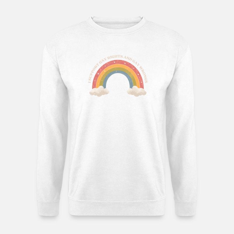I Support Gay Rights – Pastell Regenbogen Shirt - Unisex Pullover - Weiß