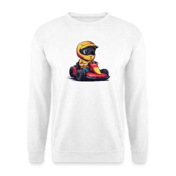 Little racing driver with helmet and go-kart - Unisex Sweatshirt - white - Front